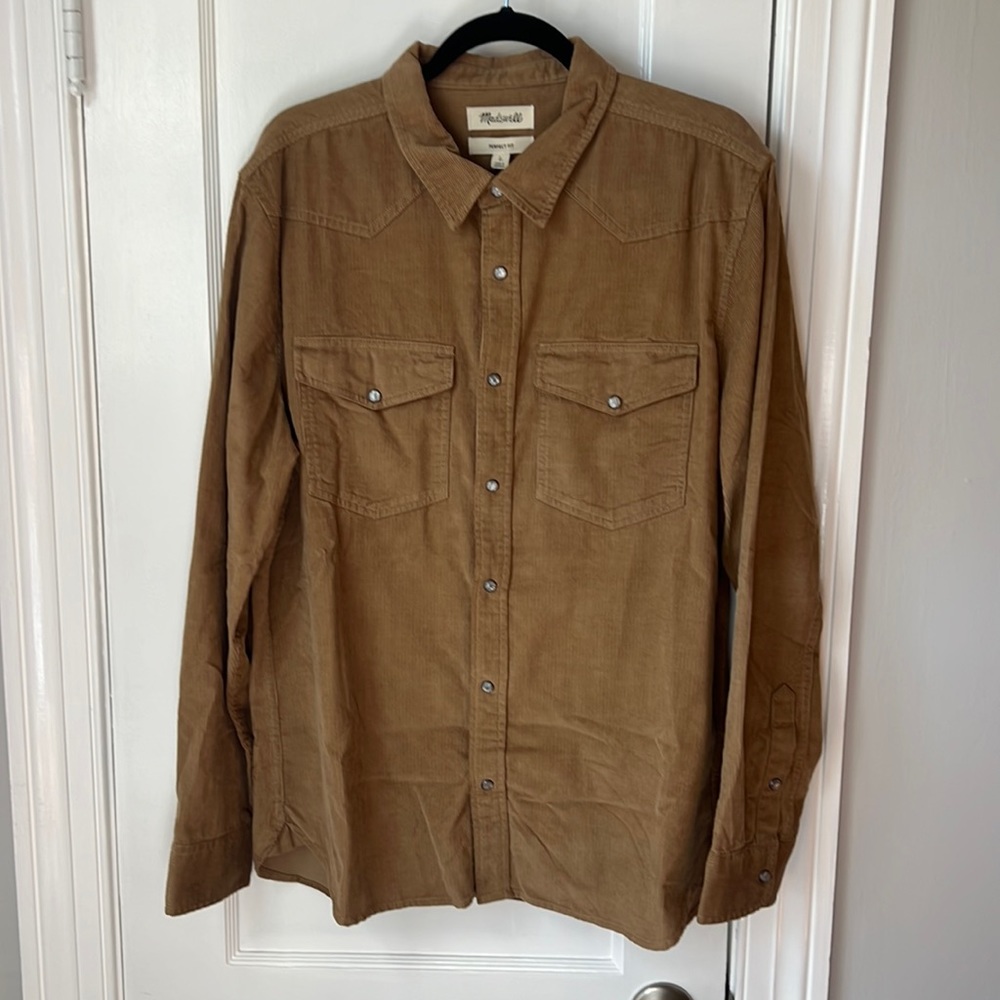 Madewell Men’s Corduroy Western Pearl Snap Button Down